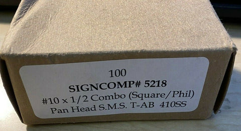 BRAND NEW 410SS #10 X 1/2 COMB (SQUARE/ PHIL )  PAN HEAD ( 100 PCS PER LOT )
