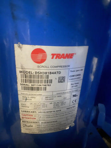 TRANE / DANFOSS SCROLL COMPRESSOR DSH381B4ATD