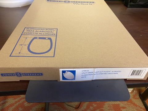 NEW Jones Stephens Utility Grade U1006-00 Elongated Closed Front Toilet Seat