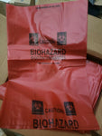 15" x 9" x 23" Red Biohazard Extra-Strength Trash Bags, 4 mil, (200 BAGS/CASE)-Mega Mart Warehouse-Ultimate Unclaimed Freight Buyer and Seller Specialists