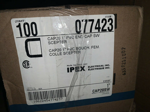 NEW IPEX Cap 20 1" PVC End Cap SW Scepter (100 PC LOT)