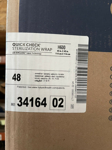 HALYARD QUICK CHECK STERILIZATION WRAP W/ KIMGUARD H600 45"X45" (CASE OF 48)
