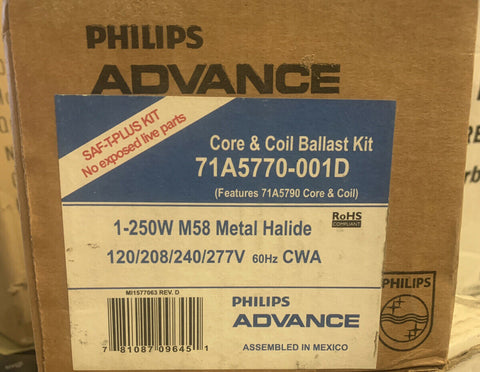 NEW Phillips Advance 71A5770-001D Core and Coil Ballast Kit