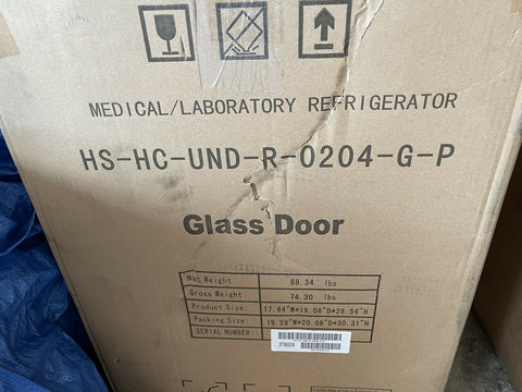 NEW HORIZON SCIENTIFIC MEDICAL/LABORATORY REFRIGERATOR HS-HC-UND-R-0204-G-P