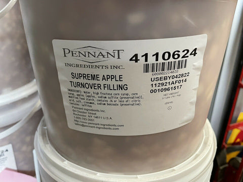 PENNANT SUPREME APPLE TURNOVER FILLING 37 LB PAIL (USE BY 04/28/22) *SHIPS FREE*