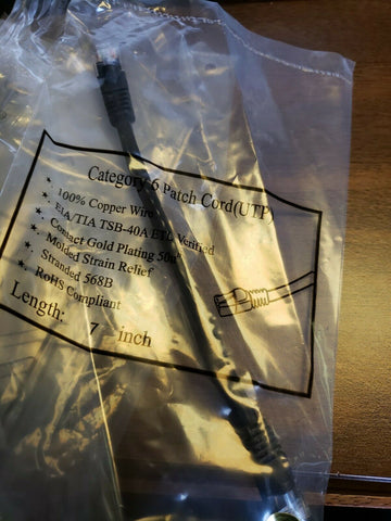 CATEGORY 6 PATCH CORD (UTP), STRANDED 568B, 7 INCHES (PACK OF 10)-Mega Mart Warehouse-Ultimate Unclaimed Freight Buyer and Seller Specialists