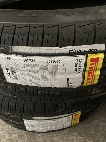 (SET OF 4) Pirelli cinturato p7 all-season plus P215/50R17 91V all-season tire-Mega Mart Warehouse