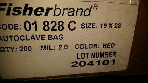 200 FISHER AUTOCLAVE BAG RED STERILIZATION 9 X 23 2MIL 01-828C MEDICAL LAB NEW-Mega Mart Warehouse-Ultimate Unclaimed Freight Buyer and Seller Specialists