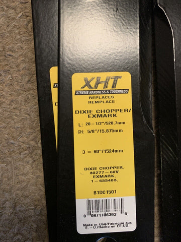 XHT REPLACEMENT MOWER BLADE  B1DC1501 20 1/2" 5/8 (2 PACK)