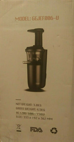 (1) NEW GEVI MASTICATING JUICER 150w GEJEF006-U-Mega Mart Warehouse-Ultimate Unclaimed Freight Buyer and Seller Specialists