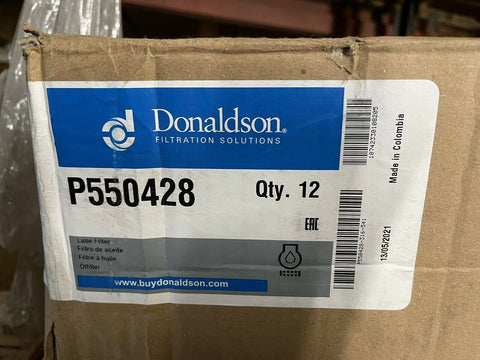 (CASE OF 12) GENUINE Donaldson Lube-Filter Spin-on Full Flow P550428