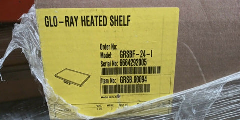 (1) Hatco GRSBF-24-I GLO-RAY Heated Shelf, 25.5" Width and 21" Depth-Mega Mart Warehouse-Ultimate Unclaimed Freight Buyer and Seller Specialists