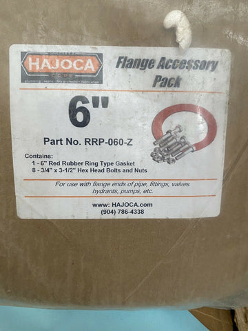 BRAND NEW HAJOCA FLANGE BOLT & NUT PACK P/N RRP-060-Z  6"  ZINC PLATED