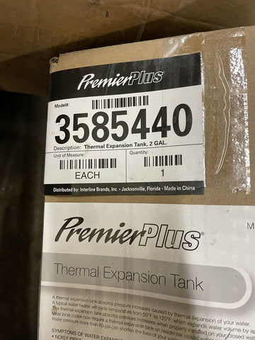 NEW Premier Plus 2 Gal. Thermal Lead Free Potable Water Expansion Tank 3585440-Mega Mart Warehouse