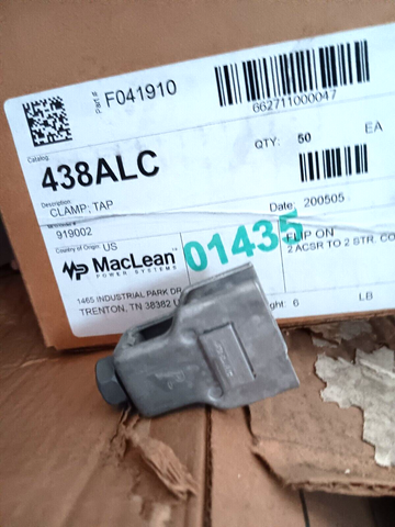 MACLEAN STANDARD ALUMINUM TAP CLAMP 438ALC
