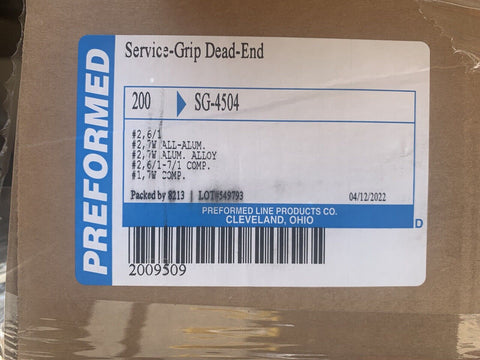 NEW Preformed SG-4504 Service-Grip Dead-End (200 PC LOT)