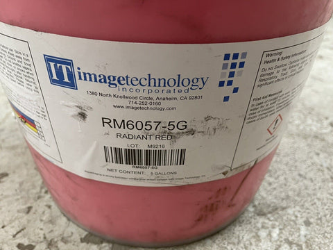 IMAGETECHNOLOGY RM6057-5G RADIANT RED TEXTILE INK 5 GALLONS
