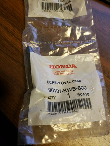(2 PC LOT) GENUINE OEM HONDA 90191-KWB-600 SCREW, OVAL (6X45), SHIPS FREE!!!-Mega Mart Warehouse-Ultimate Unclaimed Freight Buyer and Seller Specialists