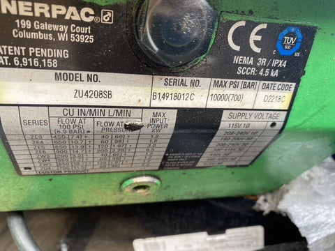 ENERPAC ZU4220SB, Electric Hydraulic Pump