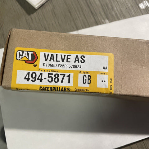 BRAND NEW GENUINE OEM CATERPILLAR 494-5871: VALVE AS