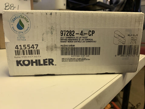 NEW Kohler 97282-4-CP July Commercial SC LAV Faucet, Polished Chrome