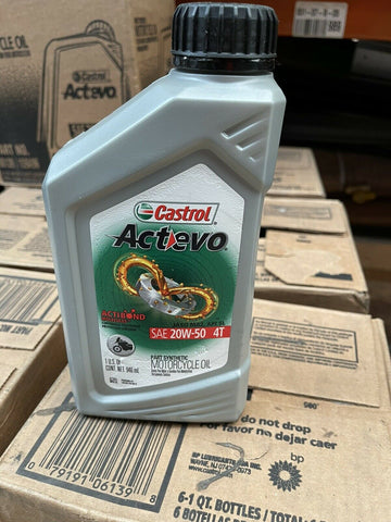 (CASE OF 6) Castrol 159A96 Actevo X-Tra 4T Synthetic Blend - 20W-50 - 1qt.