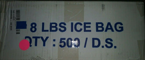 (1 CASE OF 500) NEW Clear 8 LB Plastic Ice Bags W/Drawstring-Mega Mart Warehouse