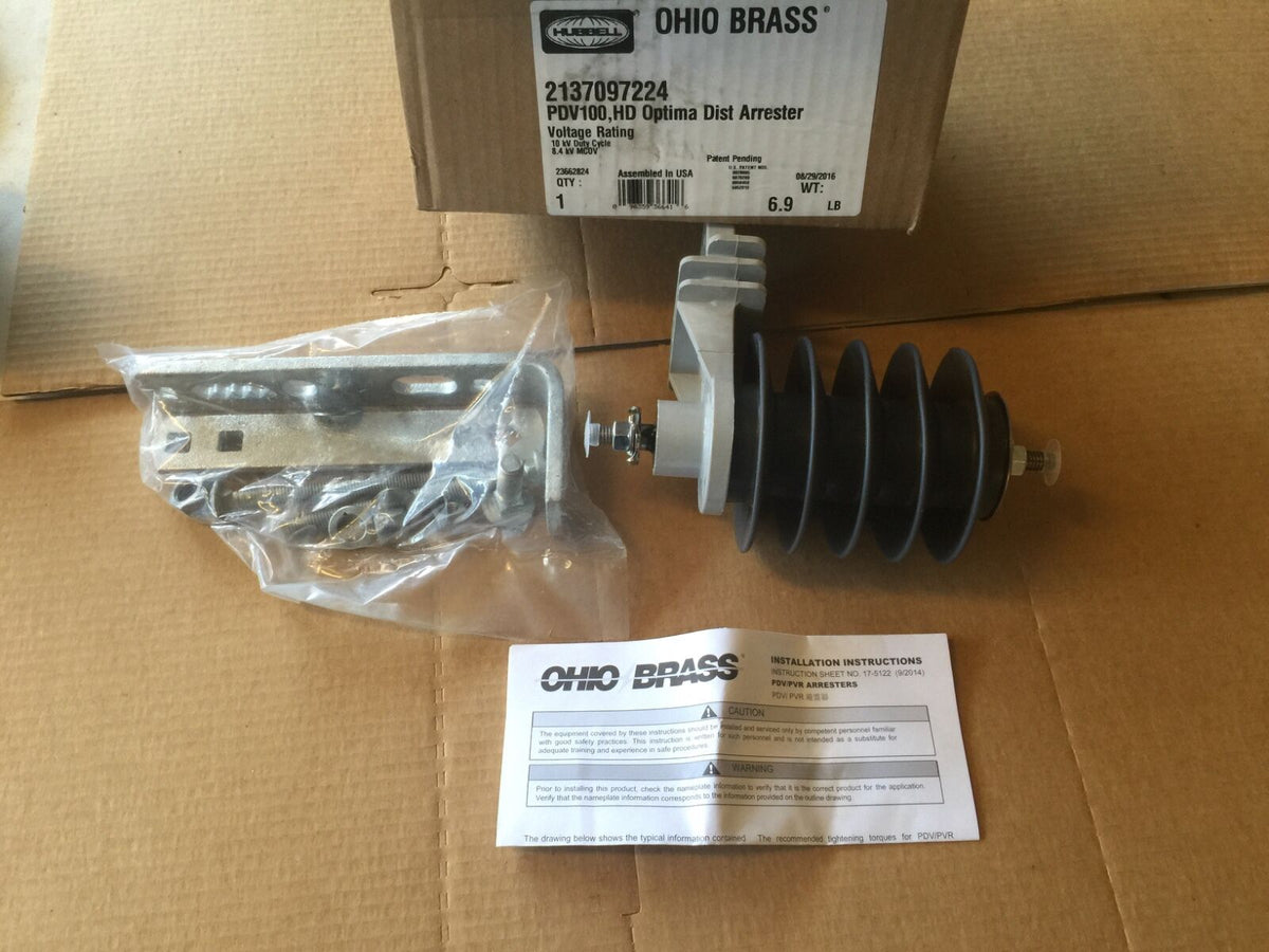 HUBBELL 2137097224 OHIO BRASS OPTIMA DISTRIBUTION ARRESTER PDV100