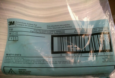 NEW Petroleum Sorbent Pads 4 Sizes T151 17"X19"X3/16" Oil Sorbent Pad / 200CT-Mega Mart Warehouse-Ultimate Unclaimed Freight Buyer and Seller Specialists