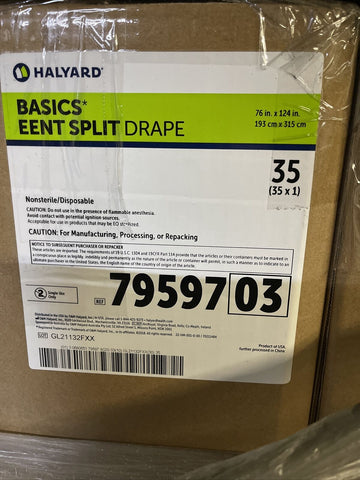 NEW HALYARD BASICS EENT SLIP DRAPE 79597 76”x124”, 35 pc Case