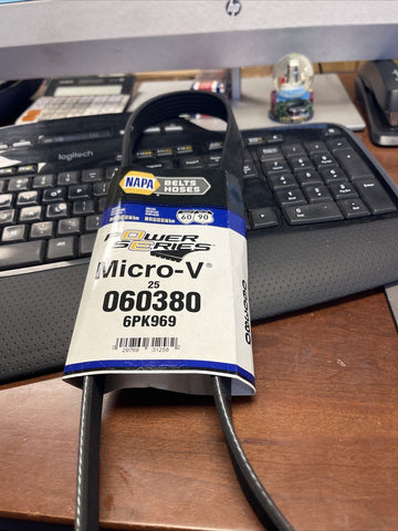 GENUINE NAPA GATES SERPENTINE MICRO-V BELT 25-060380, 060380, 6PK969