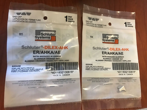 NEW Schluter Systems ER/AHKA/AE DILEX-AHK Right Side End Cap Lot of 2 SEALED-Mega Mart Warehouse-Ultimate Unclaimed Freight Buyer and Seller Specialists