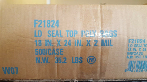 Elkay F21824 2 mil Line Single Track Seal Top Bag, 18" x 24", Clear Pack of 500-Mega Mart Warehouse-Ultimate Unclaimed Freight Buyer and Seller Specialists