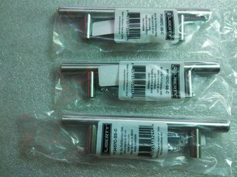 3 Liberty P13457-SS 3 3/4" Stainless Steel Bar Knob Drawer Pull OEM NEW-Mega Mart Warehouse-Ultimate Unclaimed Freight Buyer and Seller Specialists