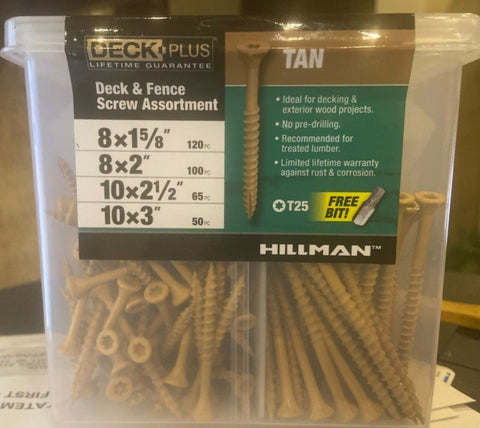 HILLMAN DECK + TAN (COMBO PACK) 120 8X1-5/8", 100 8X2", 65 10X2-1/2", 50 10X3"