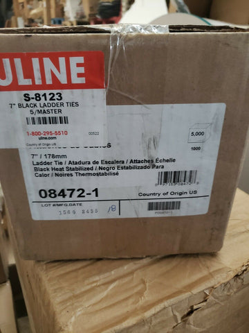 ULINE S-8123 7" BLACK LADDER TIES 5/MASTER (1,000 PC BOX)-Mega Mart Warehouse-Ultimate Unclaimed Freight Buyer and Seller Specialists