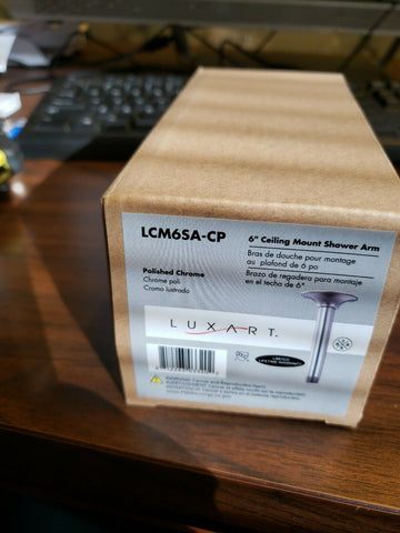 Luxart LCM6SA-CP 6" Ceiling Mount Shower Arm and Flange Polished Chrome-Mega Mart Warehouse-Ultimate Unclaimed Freight Buyer and Seller Specialists