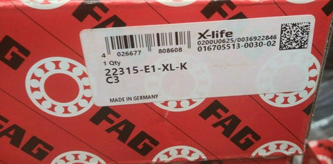 (1) NEW FAG(Schaeffler) Spherical Roller Bearing 22315-E1-XL-K-Mega Mart Warehouse-Ultimate Unclaimed Freight Buyer and Seller Specialists
