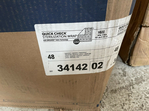 HALYARD H600 Quick Check Sterilization Wrap Dual Layer - One Case of 48 54" x54"