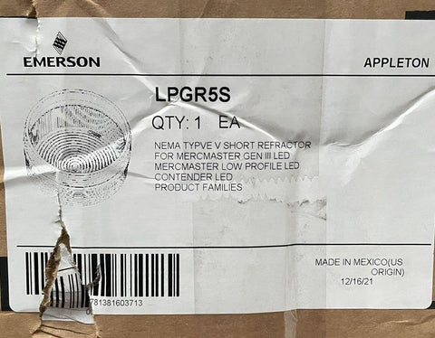 New Appleton LPGR5S Short Prismatic Glass Refractor, NEMA Type V