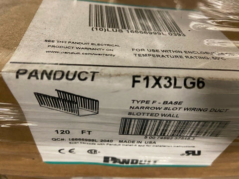 NEW F1X3LG6 - Panduit - Raceway Duct, Narrow Slot Base 120 FEET, TYPE F,-Mega Mart Warehouse-Ultimate Unclaimed Freight Buyer and Seller Specialists
