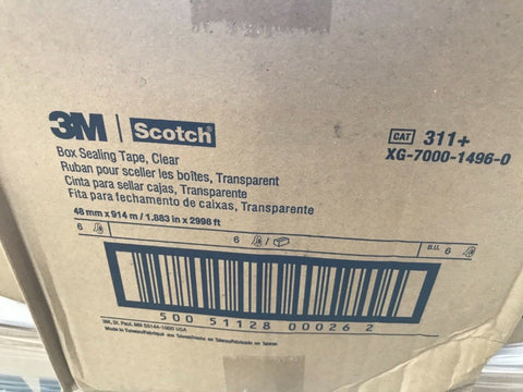 3M Scotch Box Sealing Tape 311 Clear 48 Mm X 914 M (6 Rolls)-Mega Mart Warehouse-Ultimate Unclaimed Freight Buyer and Seller Specialists