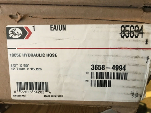 Gates 85694, Hydraulic Hose, 50ft, 10C5E J1019 1WR-1FBR 1250PSI-Mega Mart Warehouse-Ultimate Unclaimed Freight Buyer and Seller Specialists