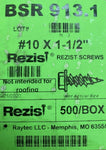 REZIST BSR913.1 SCREWS, #10 X 1-1/2", 5 BOXES 500 PCS PER BOX (2500PCS)-Mega Mart Warehouse