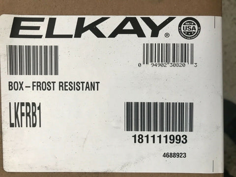 NEW ELKAY LKFRB1 BOX -FROST RESISTANT 170823102 Made in USA-Mega Mart Warehouse-Ultimate Unclaimed Freight Buyer and Seller Specialists