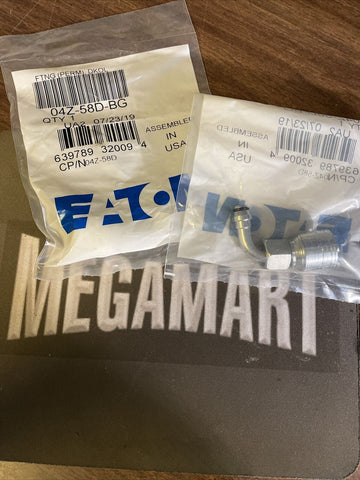 (2) NEW EATON 04Z-58D-BG CRIMP HOSE FITTING
