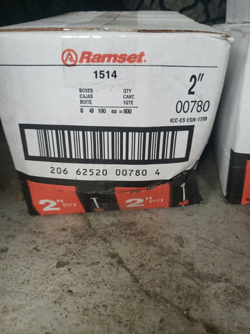 Ramset 1514 Drive Pin, 0.145" Dia X 2" Length Shank, 0.3" Head, Plated 800/CASE-Mega Mart Warehouse-Ultimate Unclaimed Freight Buyer and Seller Specialists