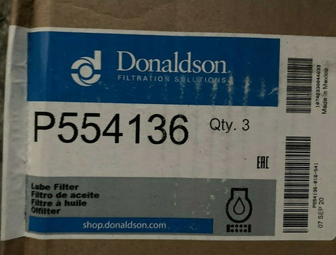 NEW GENUINE DONALDSON LUBE FILTER P554136 (PACK OF 3)-Mega Mart Warehouse