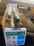 (CASE OF 10) 301 3/4x6" GALVANIZED STEEL NIPPLE MPT X MPT **FREE SHIPPING**