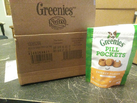 (2 BOXES OF 6) Greenies Pill Pockets Soft Dog Treats, Chicken, Tablet, 3.2 Oz.-Mega Mart Warehouse-Ultimate Unclaimed Freight Buyer and Seller Specialists